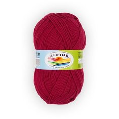 Пряжа Alpina Vera, 55% акрил, 45% хлопок, 5*100 г, 280 м+-15 м, №42, темно- красный