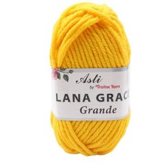 Пряжа из Троицка Lana Grace Grande 100гр. 65м. (25% мериносовая шерсть, 75% акрил супер софт ) (0123 холодный желтый) 5 шт Троицкая камвольная фабрика