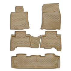 Коврики в салон TOYOTA Land Cruiser Prado 12/2009-2013, 5 шт 7 мест. (полиуретан, бежевые) Element