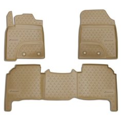 Коврики в салон LEXUS LX570, 2012-> 5 мест, 3 шт. (полиуретан, бежевые) Element