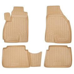 Коврики в салон HYUNDAI Santa Fe Classic 2001-2006, 4 шт. (полиуретан, бежевые) Element