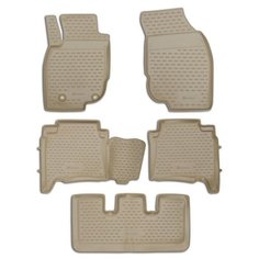 Коврики в салон TOYOTA Fortuner, 01/2013-2017, левый руль, 5 шт. (полиуретан, бежевый) Element