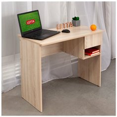 Стол письменный компьютерный рабочий офисный Ультра с ящиком Дуб сонома 900х750х500 Letta