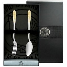 Набор столовых приборов Кольчугинский мельхиор "Визирь" с позолотой, 2 предмета