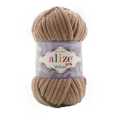 Пряжа Alize Velluto 100гр. 68м. (100% микрополиэстер) (329 табачно-коричневый) 5 шт