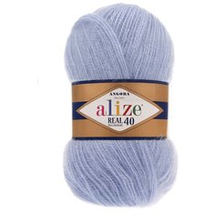 Пряжа ALIZE Angora real 40 100 гр. 480м (40% шерсть, 60% акрил) (40 голубой) 5 шт