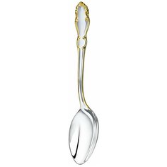 Ложка столовая Кольчугинский мельхиор "Лира" с позолотой, 6 штук