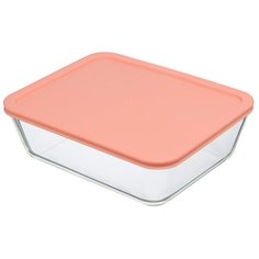 Контейнер для еды стеклянный 2600 мл розовый Smart Solutions