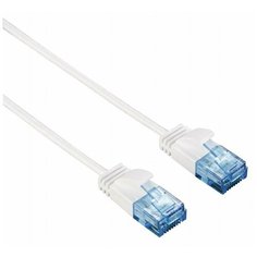 Патч- корд Hama Slim- Flexible UTP 4 пары cat6 1.5 м, белый, RJ-45 (m)- RJ-45 (m)