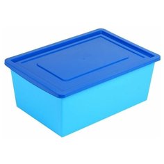 Ящик универсальный Забияка, с крышкой, 30 л, небесно-синий Zabiaka