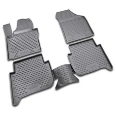 Коврики в салон VW Touran (I) 2003-2010, (II) 2010-2015, 4 шт 5 мест. (полиуретан, серые) Element