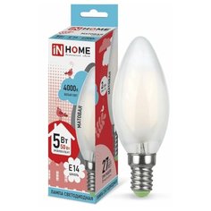 Упаковка светодиодных ламп 10 шт LED-СВЕЧА-deco 5Вт Е14 4000К 450Лм матовая IN HOME