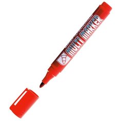 Маркер перманентный Crown "Multi Marker" красный, 3мм, упаковка 12 шт.