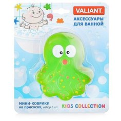 Мини- коврик для ванной комнаты "Осьминожек" (на присосах), набор 6 шт. Valiant