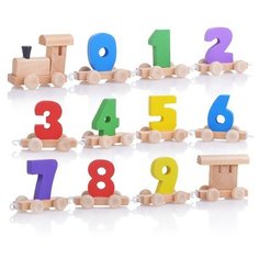 Каталка "Паровозик" с цифрами Щепочка