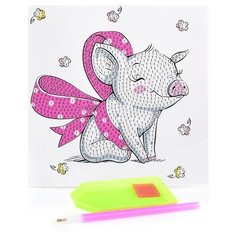 Алмазная мозаика "Открытка своими руками", "Пигги", 15х15 см, Mazari