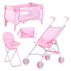 Набор для кукол (коляска, кроватка, стульчик, сумка) в коробке Melobo / Melogo