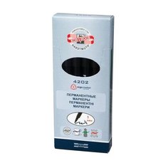 Маркер перманентный (нестираемый) KOH-I-NOOR, ЧЕРНЫЙ, круглый наконечник, 1 мм, 7742023801KSRU 5 уп.