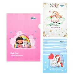 Папка- уголок UNICORNS, А4, L- тип, 0,15мм, цвета ассорти Centrum