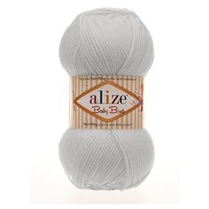 Пряжа Alize Baby Best 100г 240м (10% бамбук, 90% акрил) с эффектом АНТИПИЛЛИНГ (55 белый) 5 шт