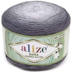 Пряжа Alize Bella Ombre Batik 250г 900м (100% хлопок) (7411 серо-коричневый) 2 шт