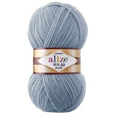 Пряжа для вязания Alize Angora Real 40 Plus (40% шерсть, 60% акрил) (221 светлый джинс), 5 мотков