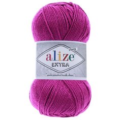 Пряжа для вязания Alize EXTRA 100гр. 220м (90% Aкрил - 10% Шерсть) (621 фуксия), 5 мотков