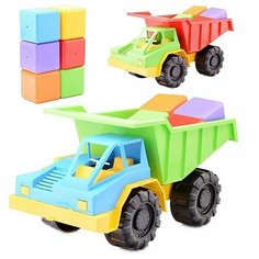 Грузовик Карьерный + Кубики 6 шт КАССОН