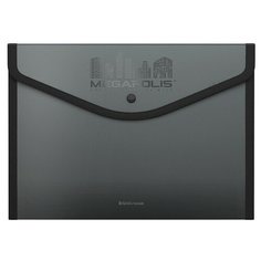 Папка- конверт на кнопке пластиковая MEGAPOLIS, обшитая, непрозрачная, A4+, ассорти Erich Krause