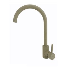 Смеситель для кухни OUTE цвет темно- бежевый меланж, однорычажное управление. Поворотный излив. Монтаж на одно отверстие, на гайке. Гибкая подводка. Присоединительный размер 1/2". С аэратором, 360 mm. Материал нержавеющая сталь SUS 304.