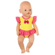 Одежда для куклы 38-43 см Боди с юбкой желтый Куклапупс