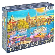 Пазлы 1000 Konigspuzzle "Вечерняя Прага Рыжий кот