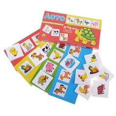 Лото пластиковое 16 фишек. Домашние любимцы, в коробке Рыжий кот