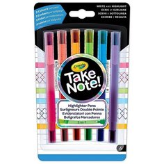 Набор двусторонних смываемых фломастеров Take Note, шесть штук Crayola