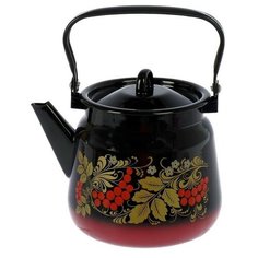 Чайник Сибирские товары сферический, 3,5 л, цвет красно-черный