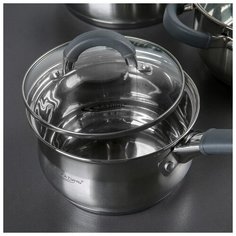 Набор посуды Катунь "Ирида", 3 шт: кастрюли 2,9 л, 3,9 л, ковш 1,9 л, капсульное дно Katun