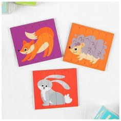 Пазл- головоломка Лесная мастерская Собери 6 картинок "Лес", двусторонние палочки (4445012)