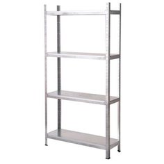 Металлический стеллаж 4 полки First Logistik HIT (оцинкованный) 91.2х40х182.4 см серебристый