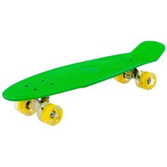 Детский скейтборд Полесье 89489, 26x7.3, зеленый/желтый