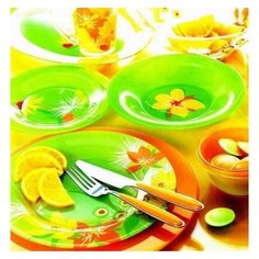 Столовый сервиз "POP FLOWERS GREEN" из 19 пр. (Arc international арт.N6733) Luminarc