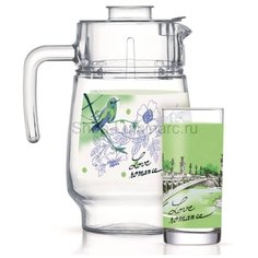 Набор "LOVE ROMANCE GREEN" из 7 пр. /6 стак.+графин/ (Arc international арт.Q5668) Luminarc