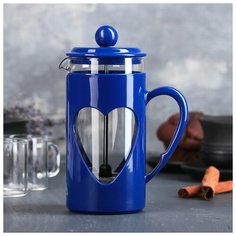 Френч-пресс Доляна "Комплимент", 350 мл, синий