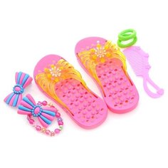 Набор украшений Oubaoloon с расческой, браслетом, сланцами, в пакете, на листе (A7-3)