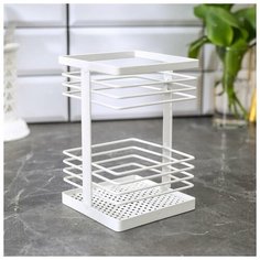 Сушилка для столовых приборов Доляна 16,2*10,5*10,5 см, белая