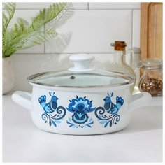 Кастрюля Доляна "Свиристель", 2 л, белая