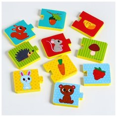 Макси-пазлы для ванны Крошка Я парные, "Кто что ест?", 5 пазлов, 10 деталей (5302601)