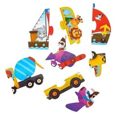 Пазлы Puzzle Time подвижные, "Едем, летим, плывем