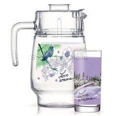Набор "LOVE ROMANCE PURPLE" из 7 пр. /6 стак.+графин/ (Arc international арт.Q5667) Luminarc