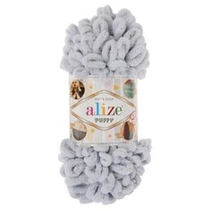 Пряжа ALIZE "Puffy", 100% микрополиэстер, 9 м*100 г, 416 серая