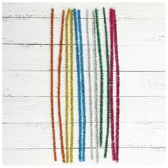 Школа талантов Проволока с ворсом для поделок и декорирования, набор 50 шт., цвета микс с блеском